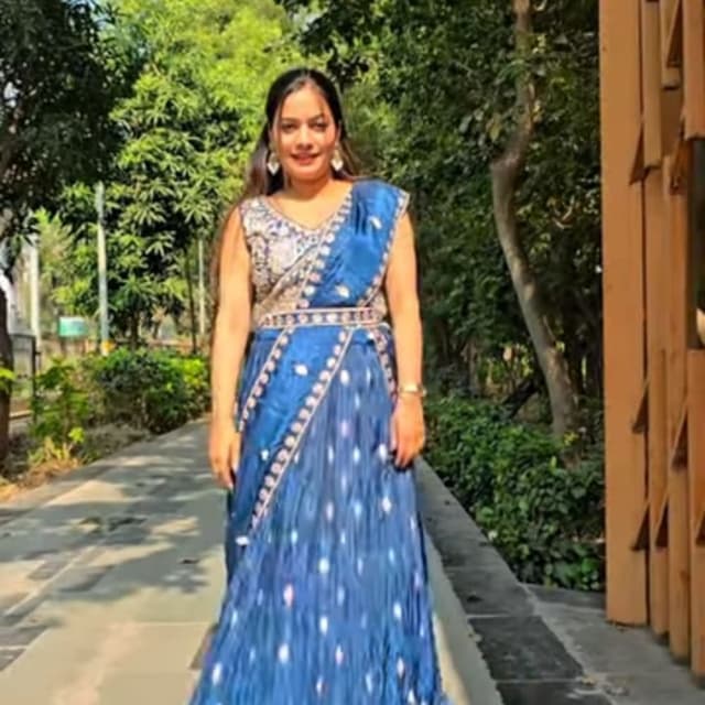 Blue, Silver, White Lehenga Choli