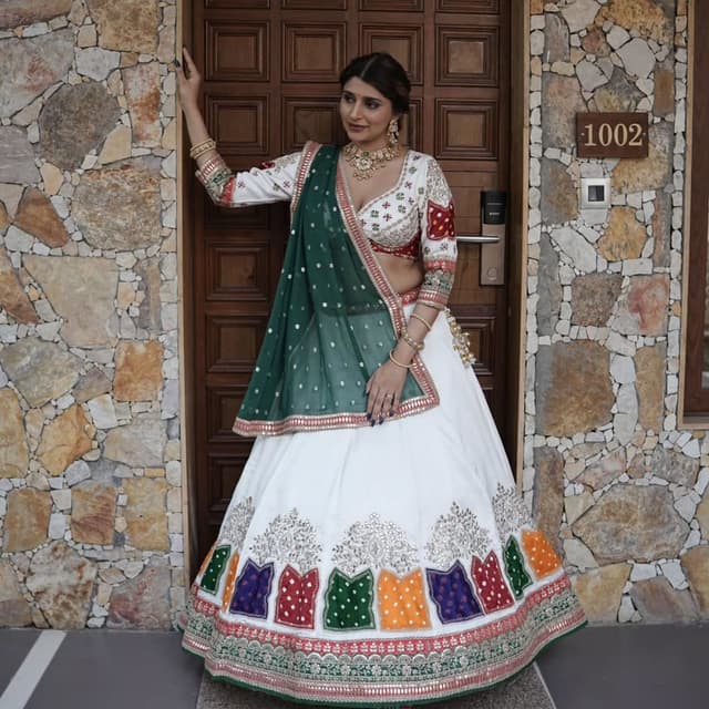 White, Green, Red, Gold, Multicolor Lehenga Choli