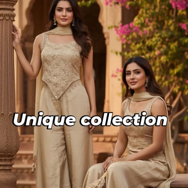 Beige, Gold Salwar Suit