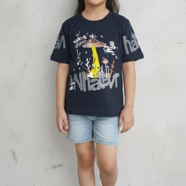 Navy blue, White, Yellow, Brown, Gray T-shirt