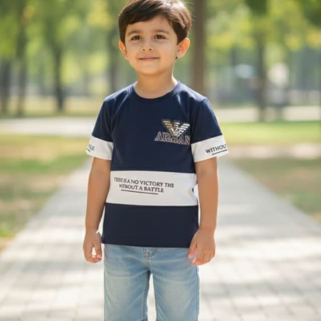 Navy Blue, White, Light Blue T-shirt and Shorts