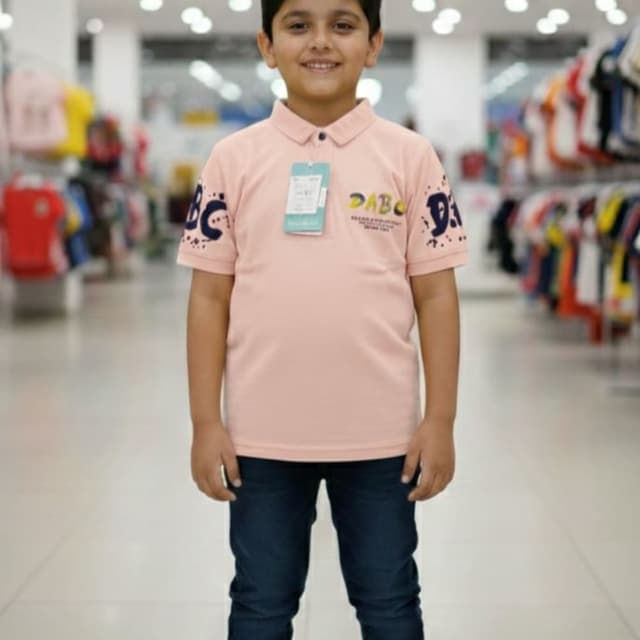 Pink, Dark Blue, White Polo Shirt, Jeans, Sneakers