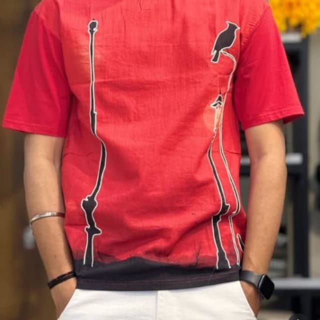 Red, Black, White T-shirt