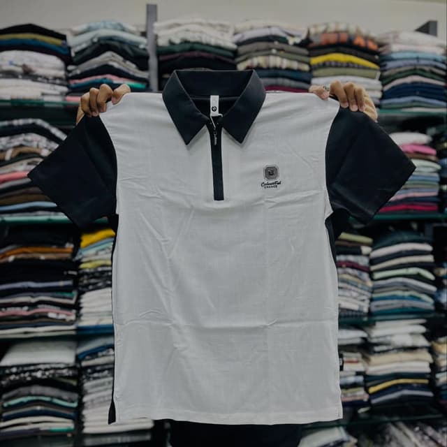 Black and White Polo Shirt
