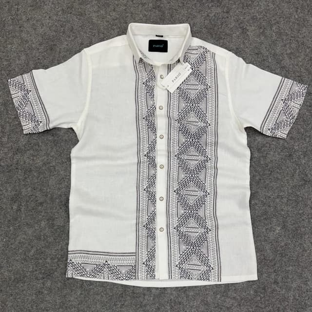 White, Black, Gray Shirt