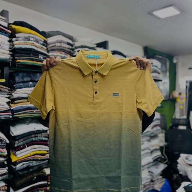 Yellow and green gradient Polo Shirt