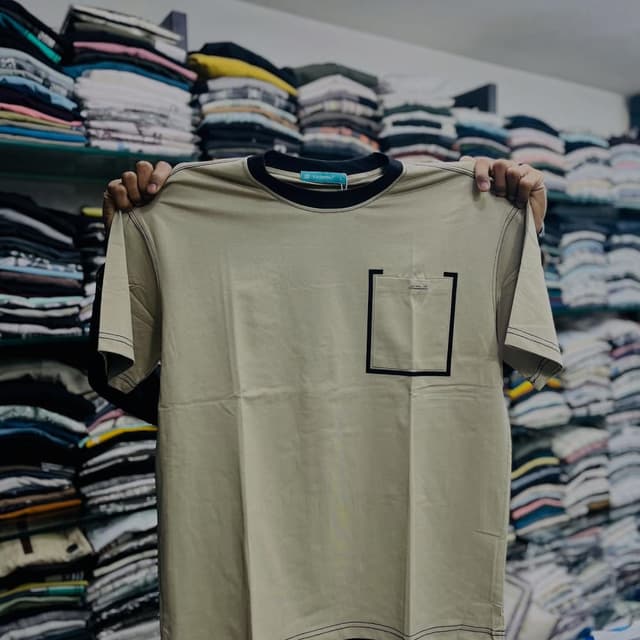 Beige and Black T-shirt