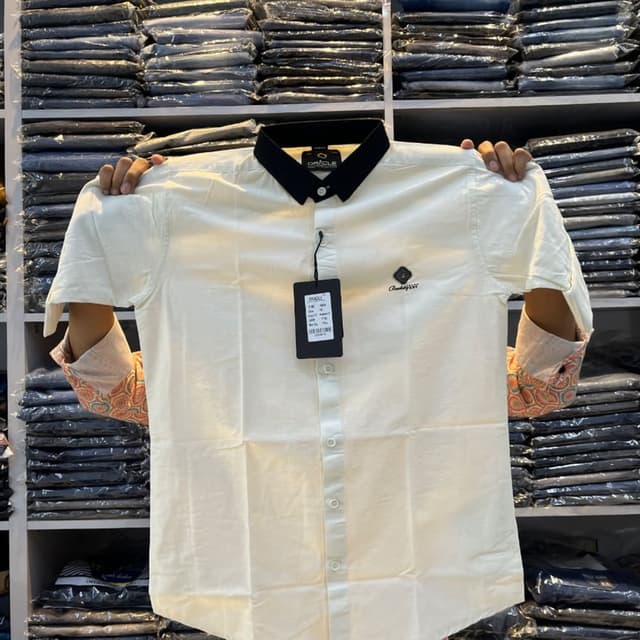 Ivory white and black Shirt