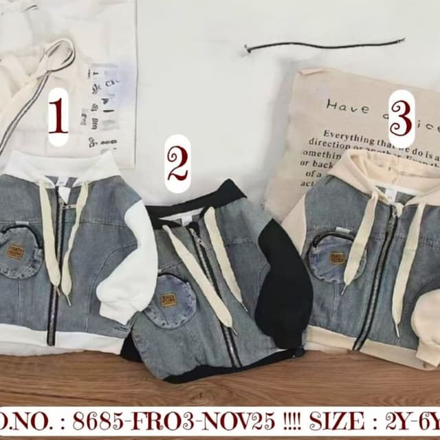 Blue, White, Black Jacket