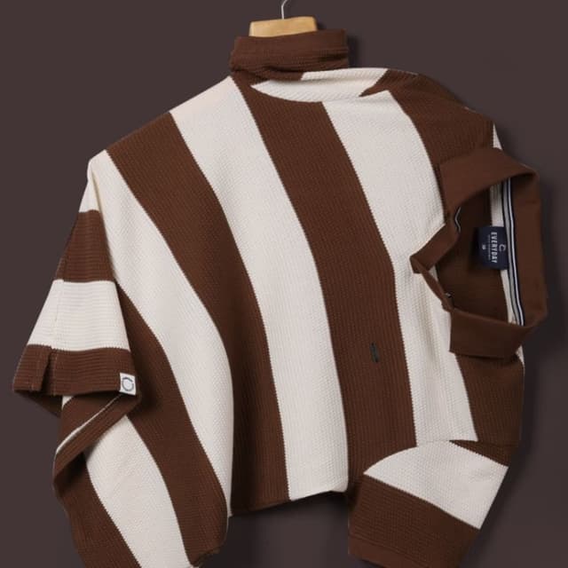 Brown and White Polo Shirt