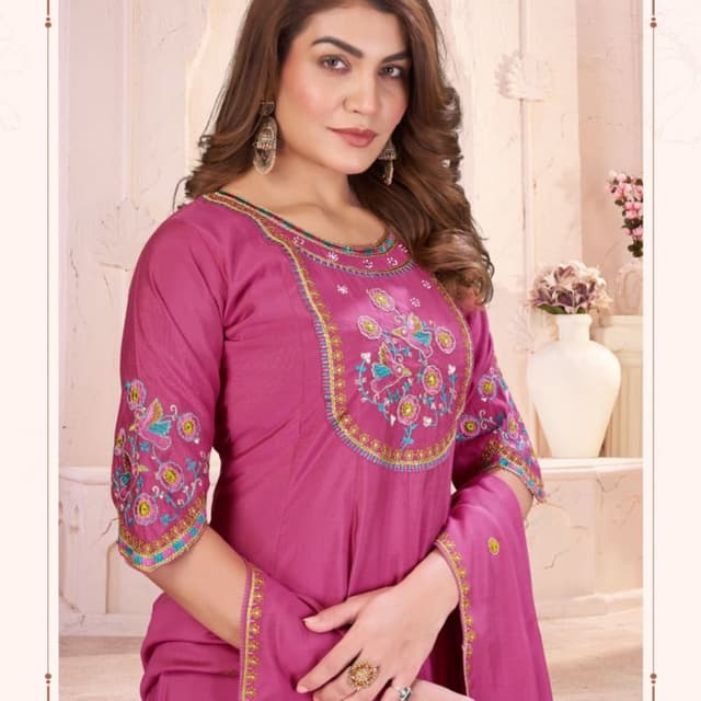 Magenta, Teal, Yellow, Green Kurta