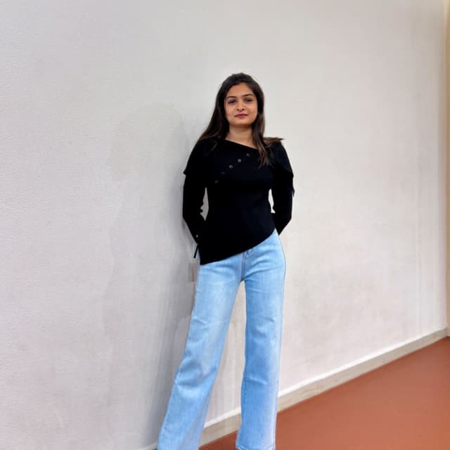 Black and Light Blue Top and Jeans
