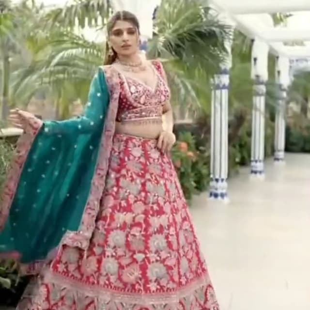 Magenta, Teal, Gold Lehenga Choli