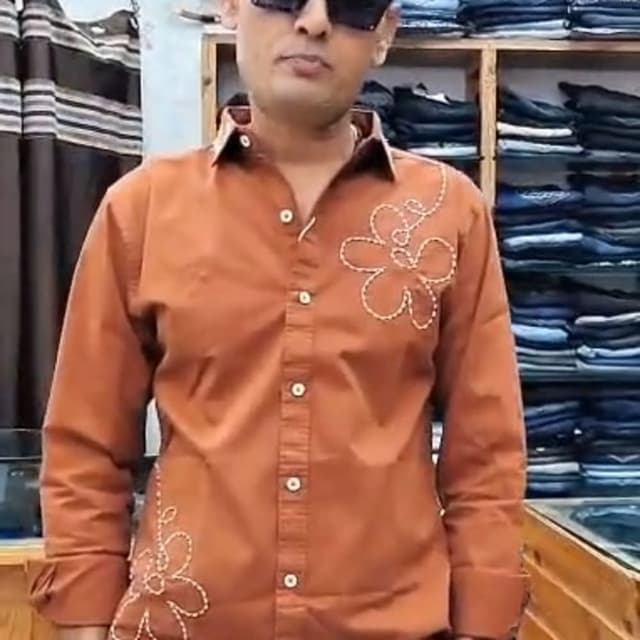 Brown, White Shirt
