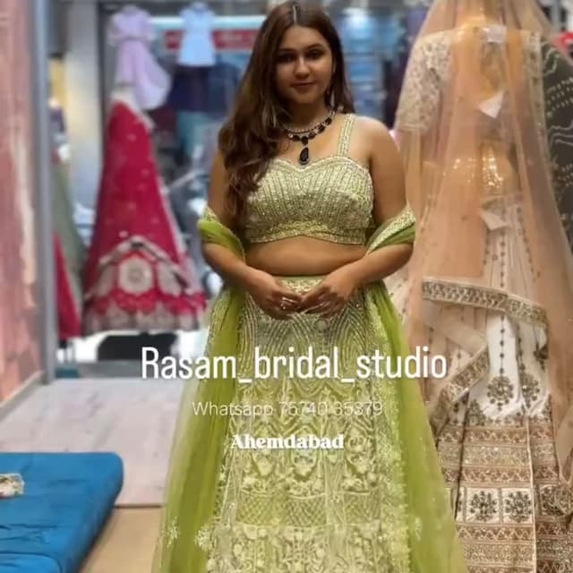 Light Green and Silver Lehenga Choli