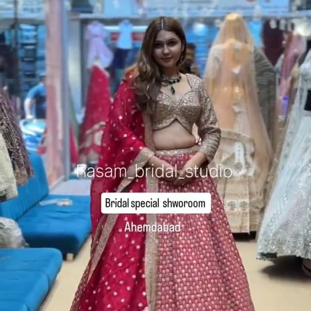 Red, Gold Lehenga Choli