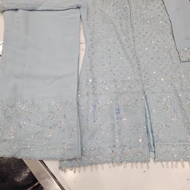 Light Blue and Silver Salwar Kameez