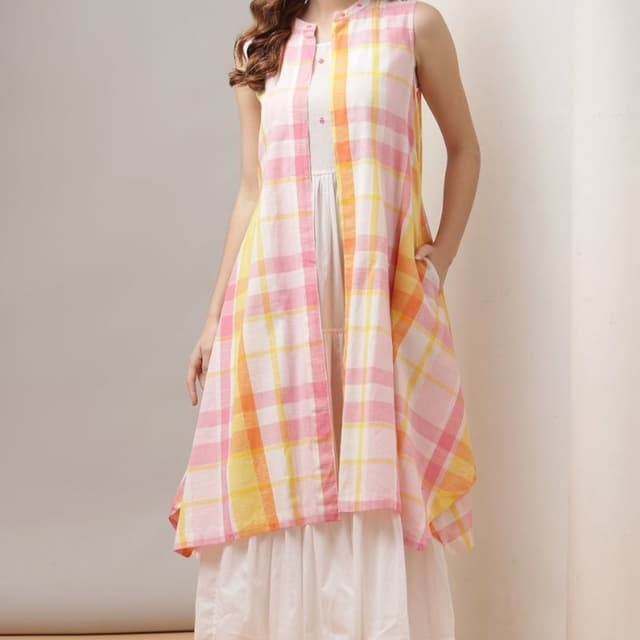 Pink, Yellow, White Dress