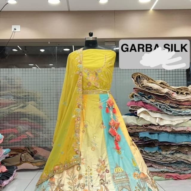 Yellow, Cream, Light Blue, Peach Lehenga Choli