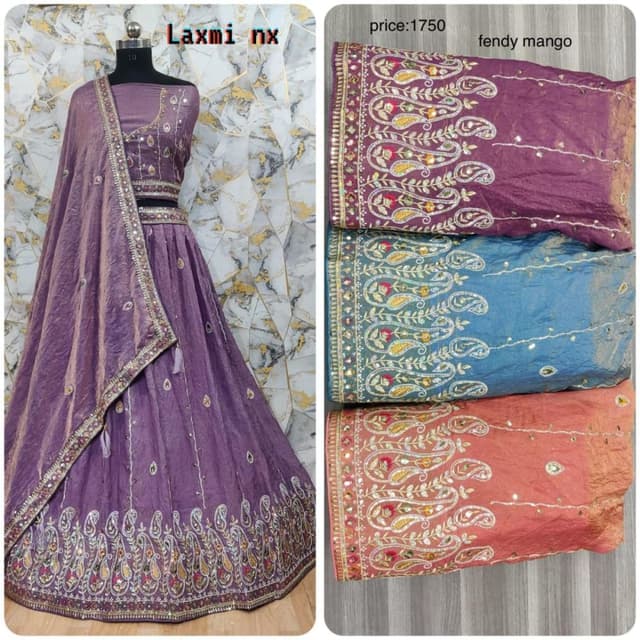 Purple with golden and multicolor embroidery Lehenga Choli