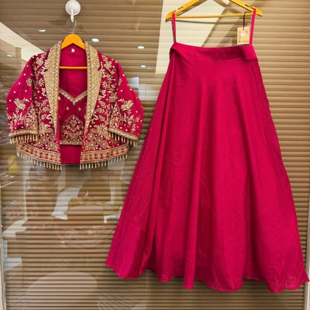 Magenta and Gold Lehenga Choli