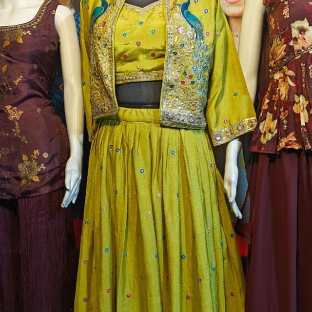 Green, Blue, Gold, Multicolor Lehenga Choli