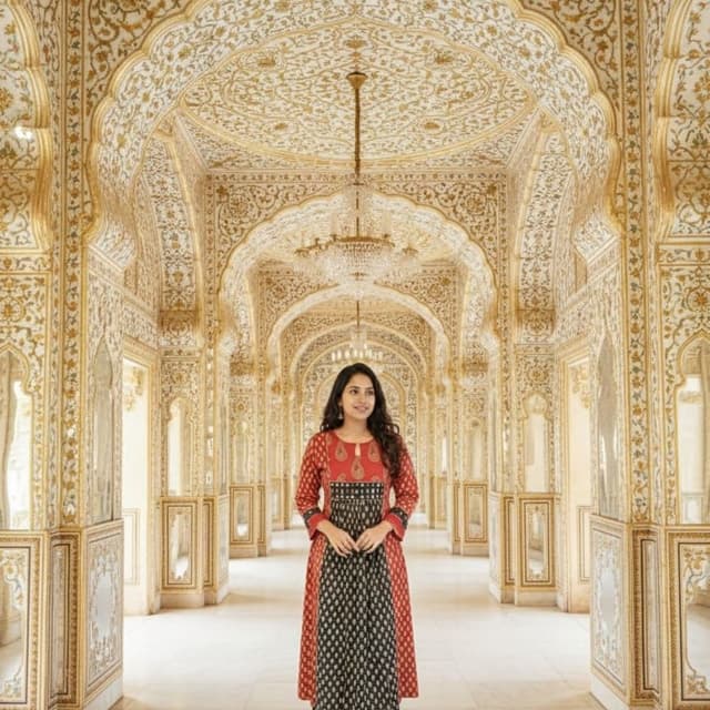 Red, Black, White Dress