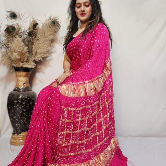 Magenta, Gold Saree