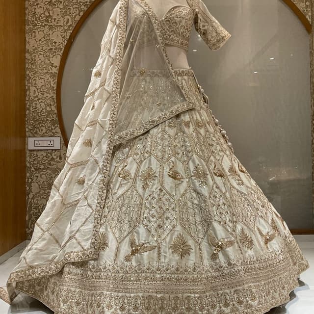 Ivory and Gold Lehenga Choli