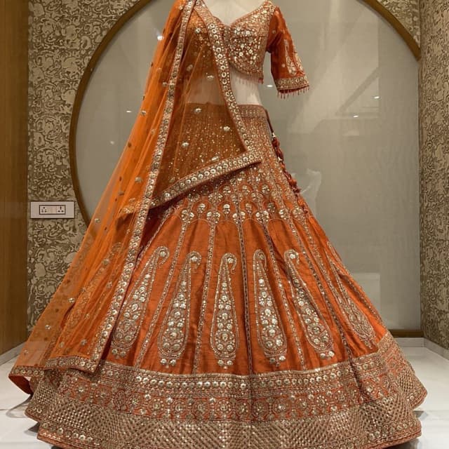 Rust and Gold Lehenga Choli