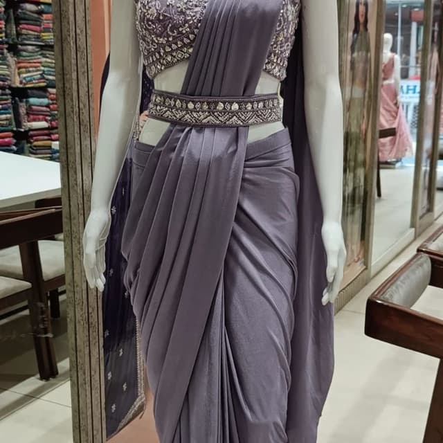 Mauve, Silver Saree