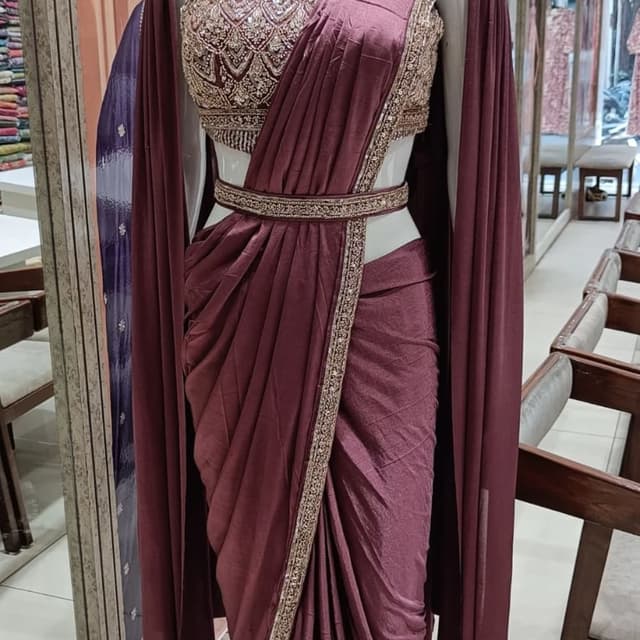 Mauve and Gold Saree