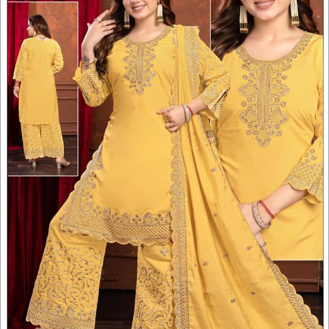 Yellow, Gold Salwar Suit