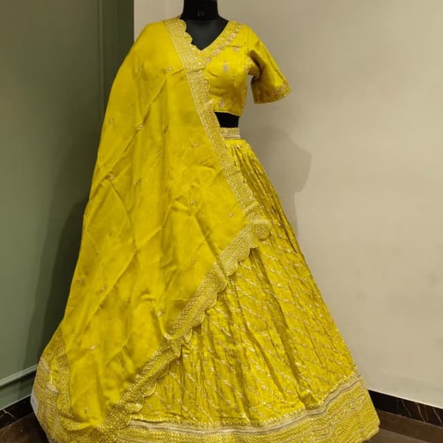 Yellow and Gold Lehenga Choli