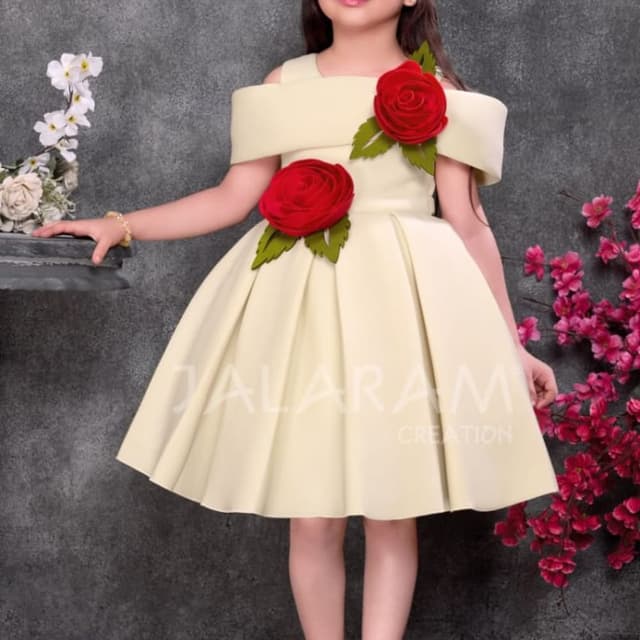 Pale Yellow and Red Dress