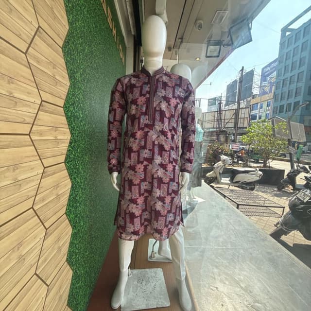 Burgundy, Pink, White Kurta