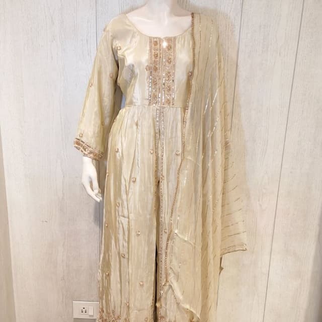 Ivory and Gold Salwar Suit Set