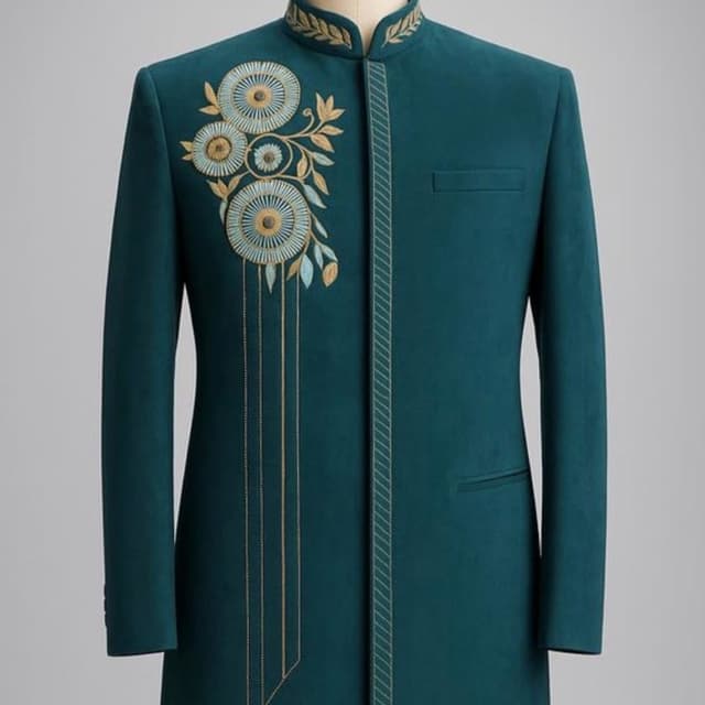 Teal, Gold, Light Blue Jacket