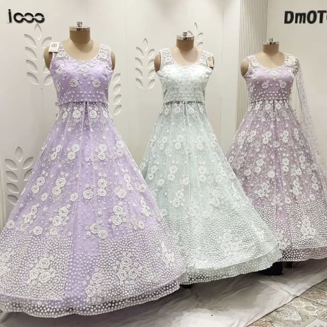 Lavender and Seafoam Green with White Gown