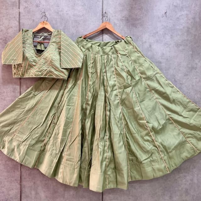 Sage Green and Gold Lehenga Choli