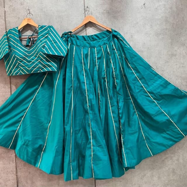 Teal and Gold Lehenga Choli