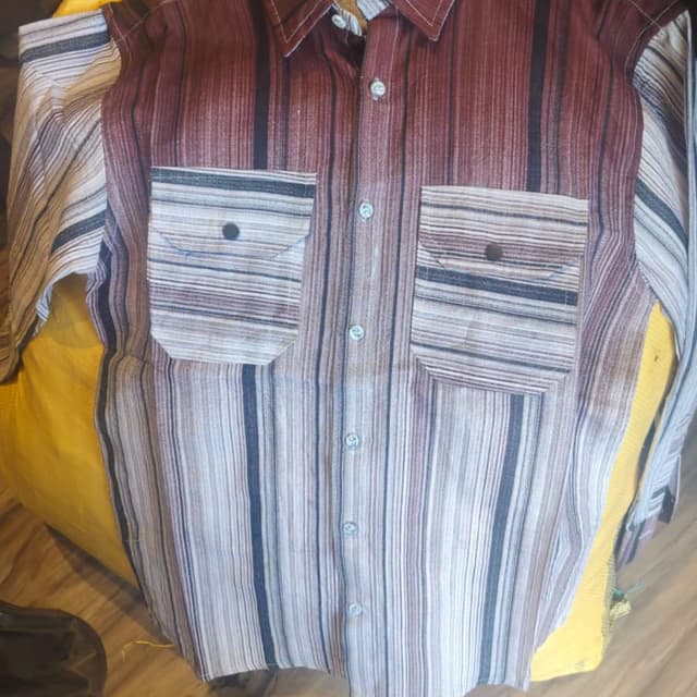 Burgundy, beige, white, black Shirt