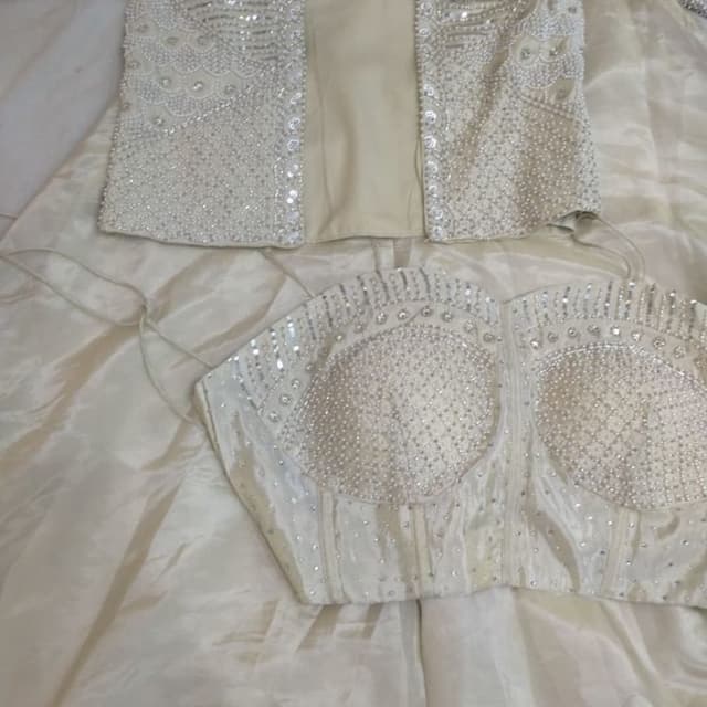 Ivory, Silver Lehenga Choli