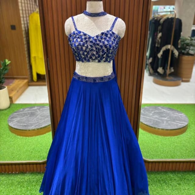 Blue and Silver Lehenga Choli