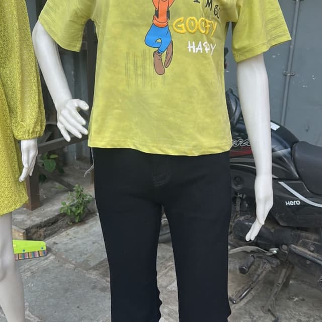 Green and Black with multicolor graphic print T-shirt and Pants