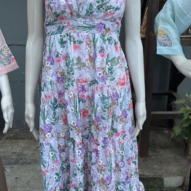 Pastel lavender, pink, purple, and green floral print Dress