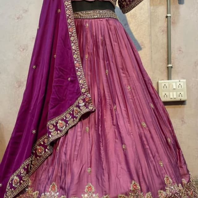 Mauve and Purple with Gold accents Lehenga Choli