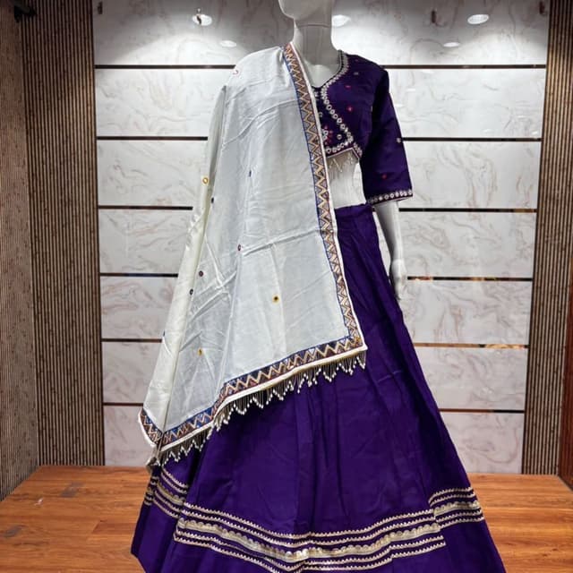 Purple, White, Gold, Multicolor Lehenga Choli