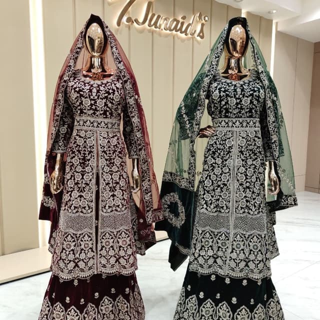 Maroon and Green with Silver Embroidery Lehenga Choli