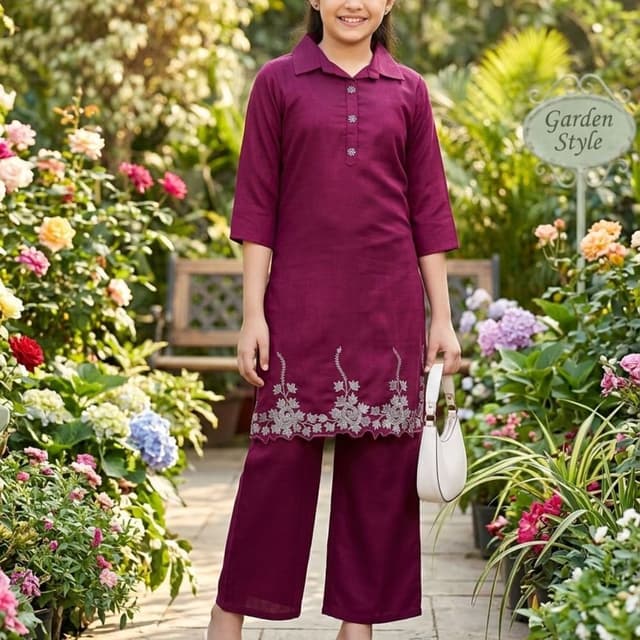 Deep maroon Kurta with Palazzo